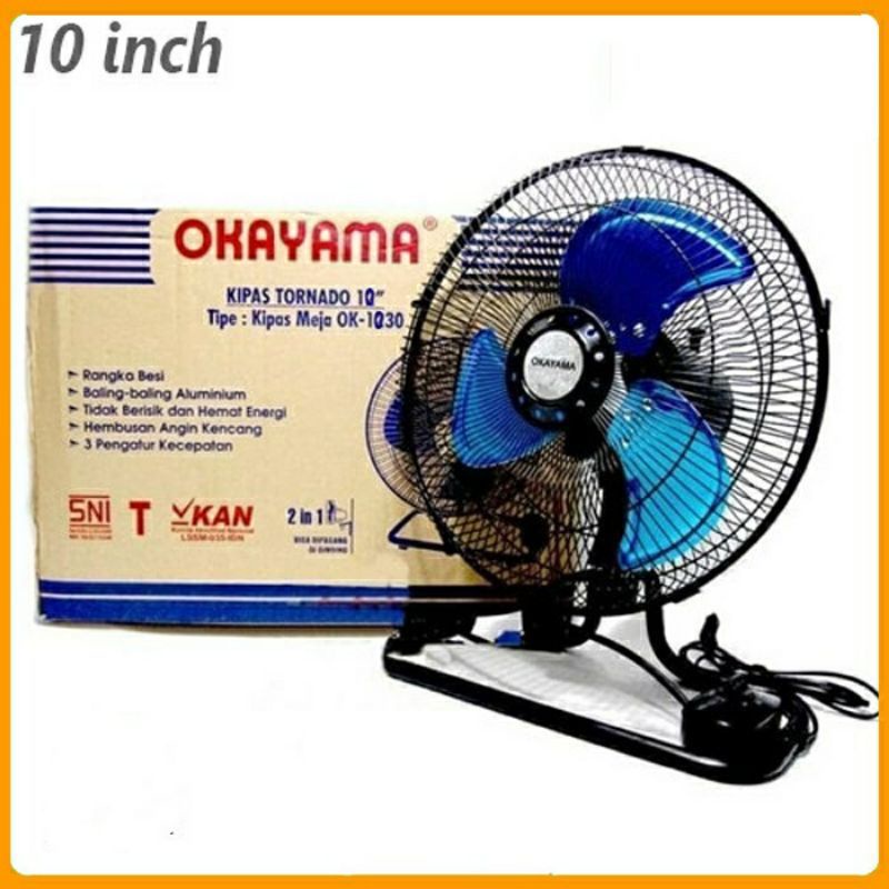 Okayama , 1030 , 1230  Kipas angin besi tornado ,  10 inchi 2in1 angin kencang sejuk