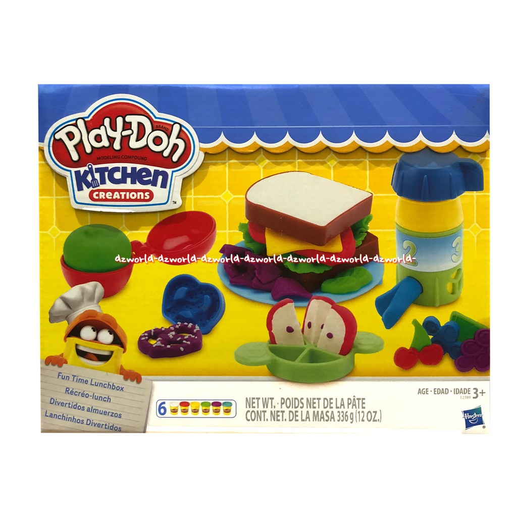 Play-Doh Kitchen Creations Fun Time Lunch Box Mainan Playdoh Bentuk Sandwich