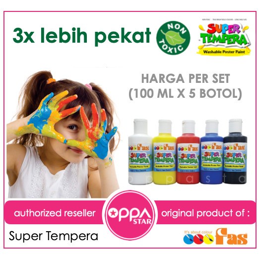 

air-cat- fas super tempera finger paint cat air anak 5 pcs washable non toxic -cat-air.