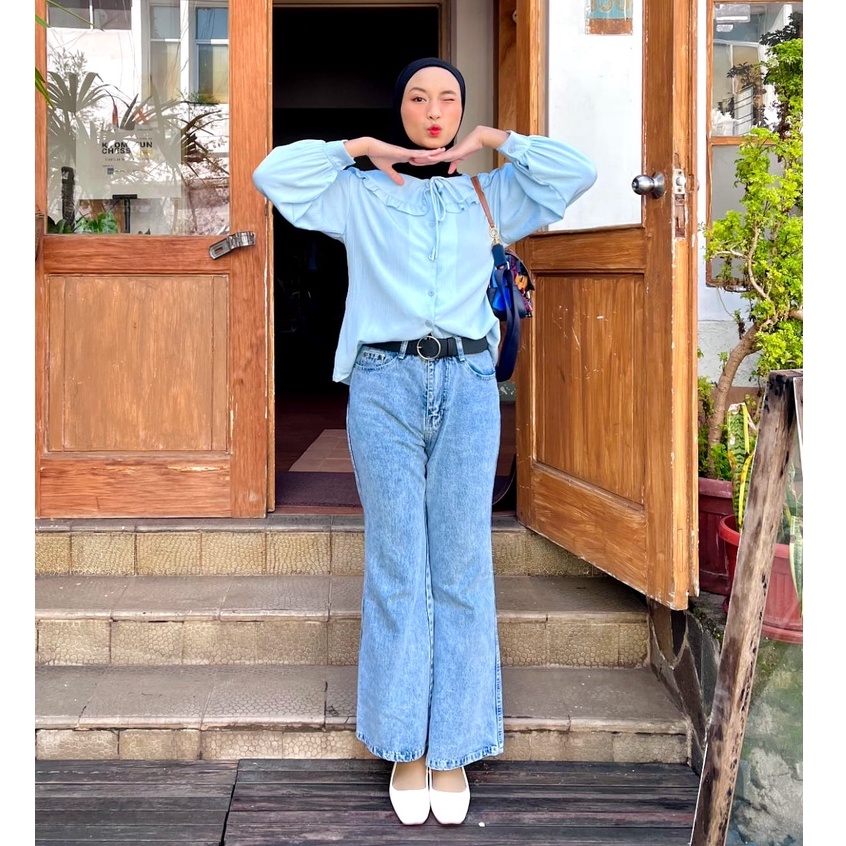 Eloca.co Ha ri Blouse Wanita Atasan Vintage-7