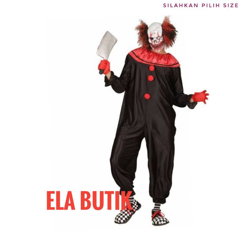 kostum badut- clown- dewasa- kostum halloween