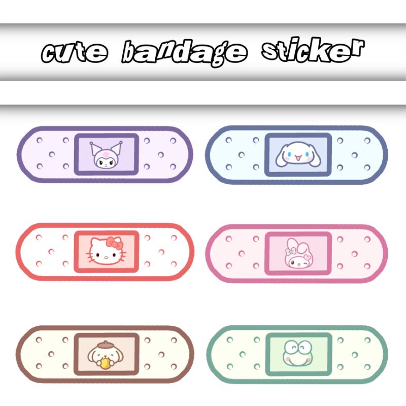 

CUTE BANDAGE STICKER KUROMI, MELODY, HELLO KITTY DLL