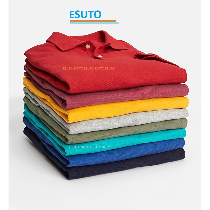 KAOS POLO SHIRT KERAH ATASAN PRIA POLOS WARNA HITAM PUTIH COKLAT KUNING MERAH ABU BIRU HIJAU PINK UN