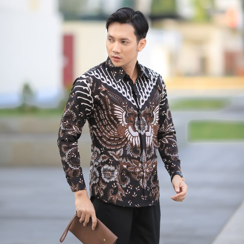 BATIK BOLO DEWO Motif Janoko Hem Atasan Kemeja Baju Batik Pria Lengan Panjang