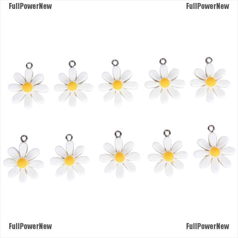 [FULLのJY] 10Pcs/Set Resin Little Daisy Sun Flower Charms Pendant Jewelry Making DIY Craft