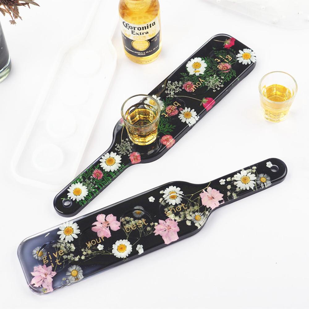 [Elegan] Serving Tray Mold Silicone Shot Kerajinan Tangan Lilin Tray Coaster Rak Beer Dekorasi Rumah