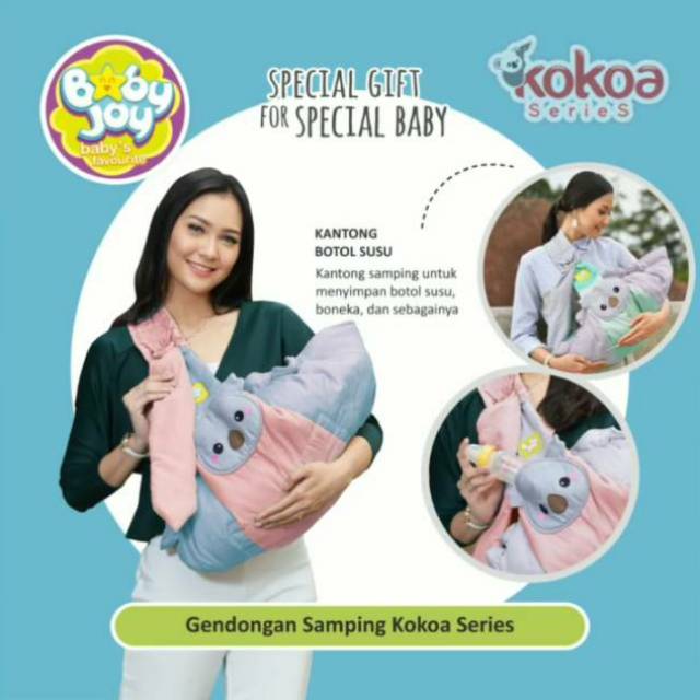 Baby Joy Gendongan Bayi Samping + Kantong Botol Susu Kokoa Series