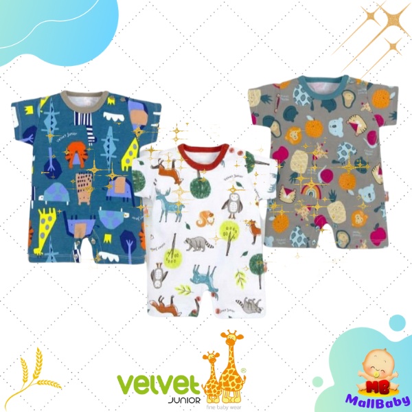 Velvet Junior Jumper Baju Kodok Segiempat Romper Premium Madagascar Series