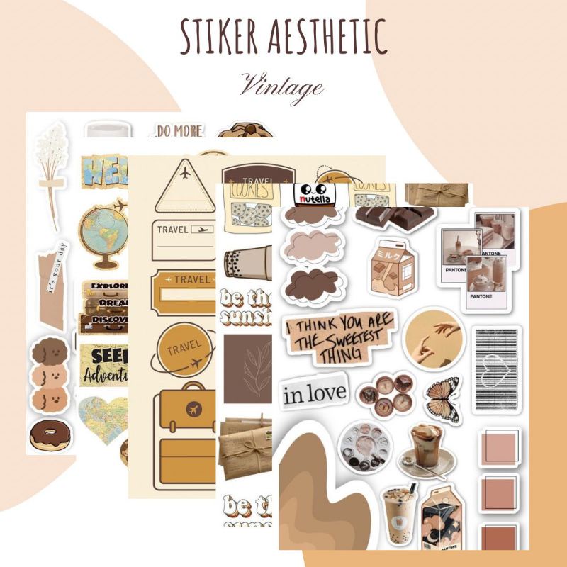 

[BUY 10 FREE 1] STIKER VINTAGE PACK AESTHETIC ANTI AIR GLOSY PREMIUM 135 GSM