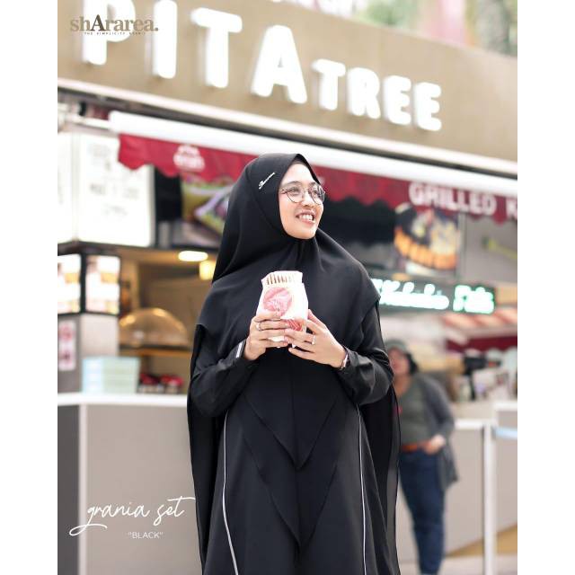 Grania original (Satu set) By shArarea Gamis muslim dewasa Baju muslim set syar'i