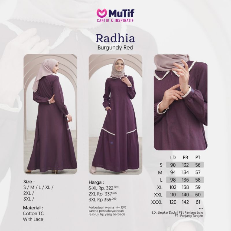 MUTIF COUPLE RADIT &amp; RADHIA BURGUNDY RED RADHIT RADHIA KOKO RADHIT GAMIS RADHIA