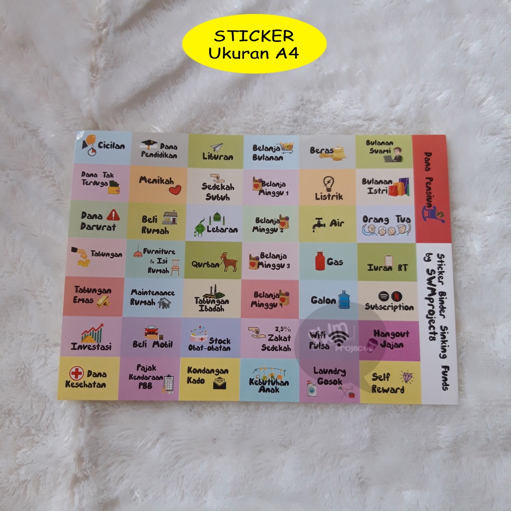 

[BUY10 FREE1] Sticker budgeting 43pcs - stiker dompet pintar disiplin pengatur keuangan binder SINKING FUNDS