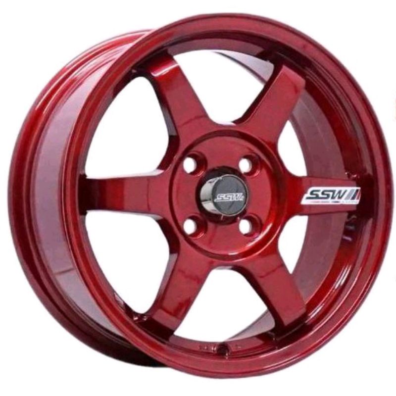 Paketin BAN BARU 195 50 15 velg mobil ssw ORIGINAL made in thailand S205/te37 ring 15x6,5 pcd 4x100 
