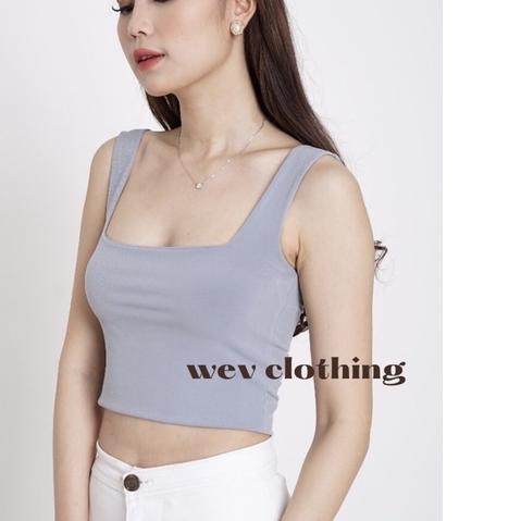 ➫ WEV CROP TOP SQUARE TANK (TANKTOP CROP) TANK TOP POLOS / SQUARE TANK / ATASAN WANITA /CROP TOP KOR