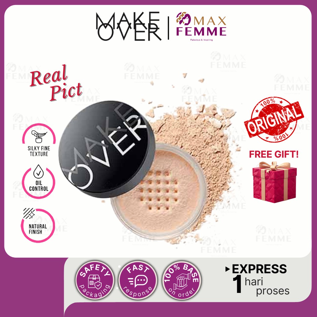 [MAX FEMME] MAKE OVER SILKY SMOOTH TRANSLUCENT POWDER 35 GR | BEDAK | BEDAK TABUR | BEDAK MAKE OVER 