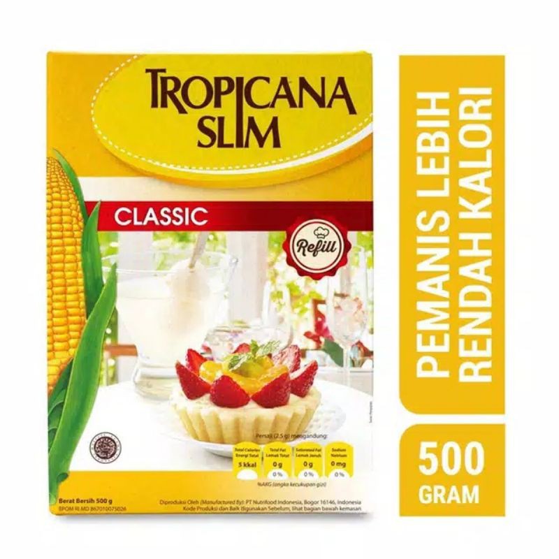 

TROPICANA SLIM CLASSIC REFILL 500GR / GULA JAGUNG / RENDAH KALORI