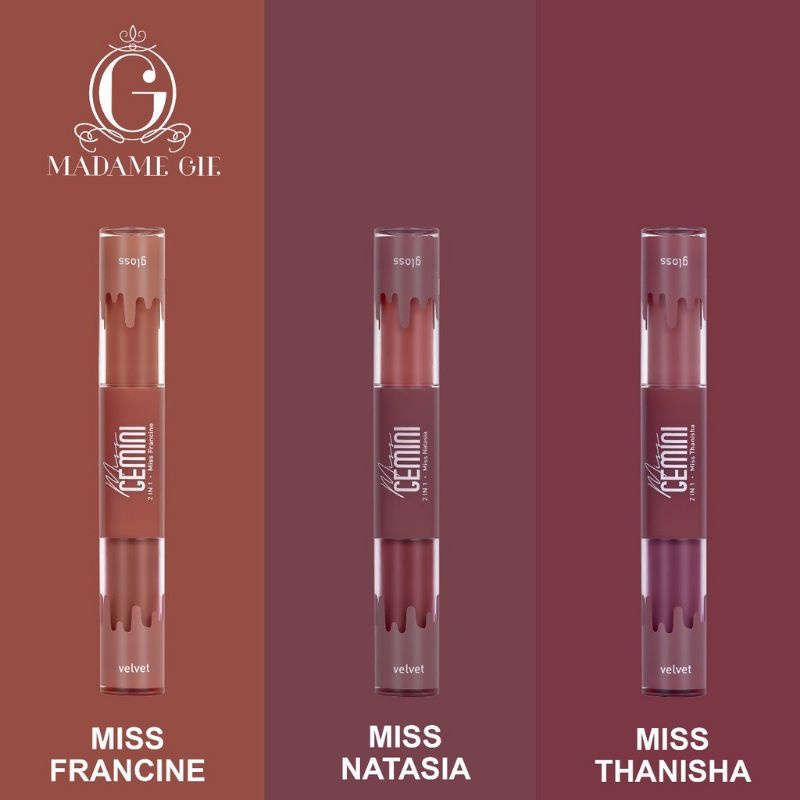 Madame Gie Miss Gemini Lip Gloss Velvet 2in1