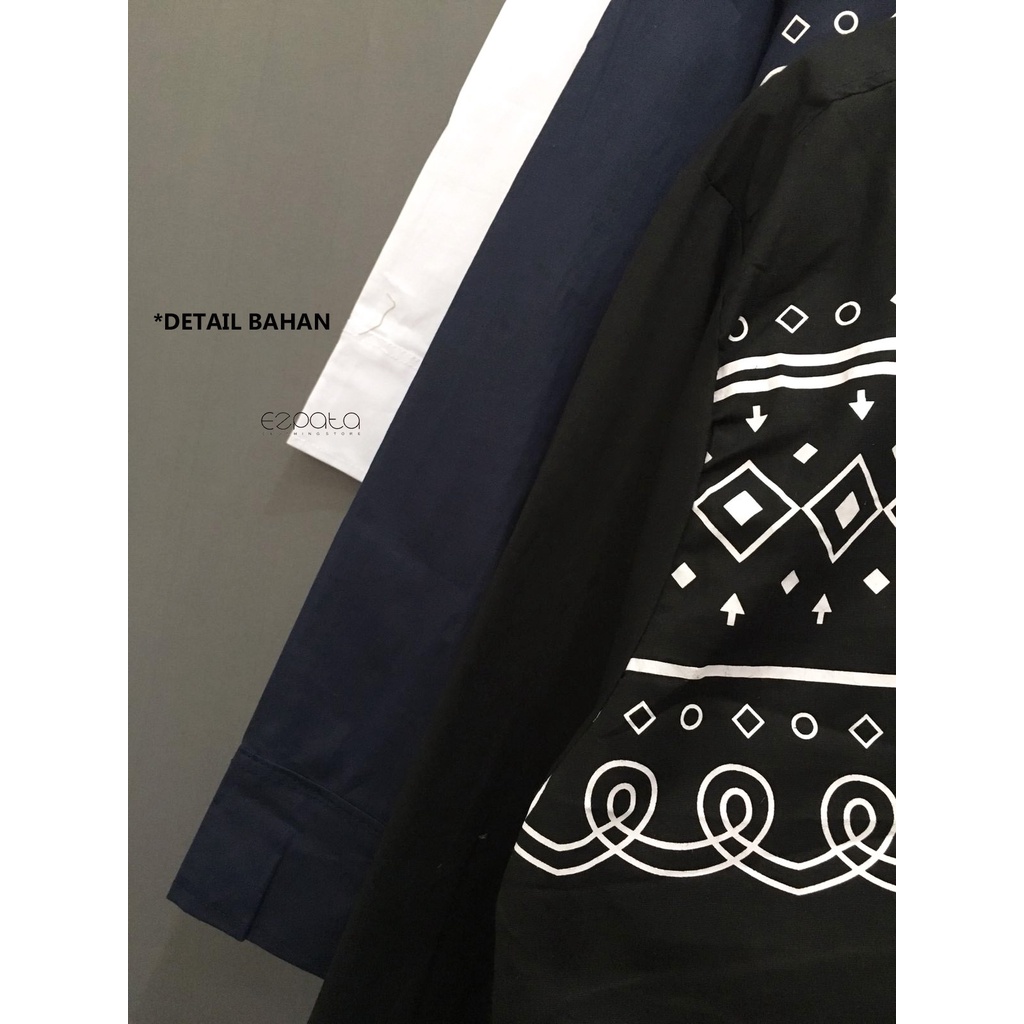 Ezpata Baju Muslim Koko Pria Dewasa Taqwa Lengan Panjang Ukuran L,XL,XXL Bahan Katun Stretch Adem Motif Tribal Sablon