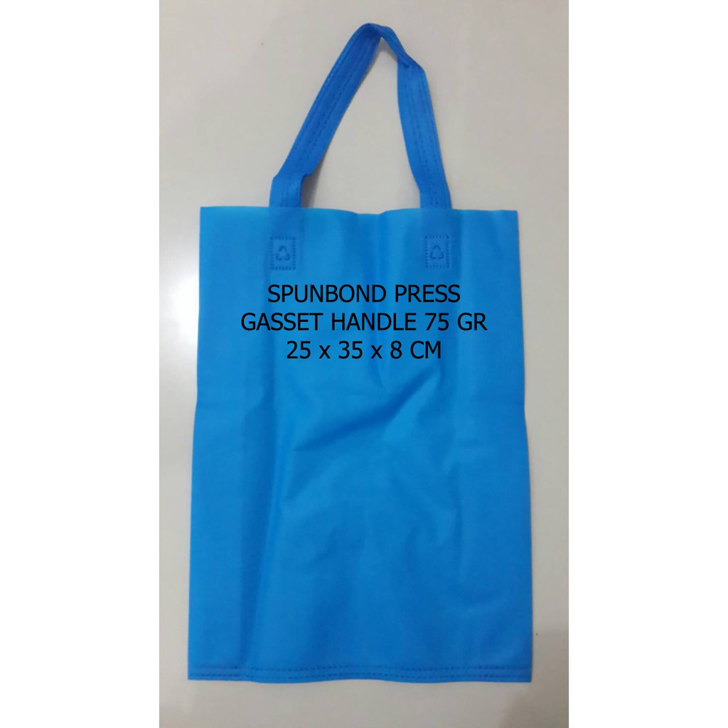 

[LUSIN] Tas Kain Press Spunbond 75 gsm Gasset Handle Polos Uk 25 x 35 x 8 cm