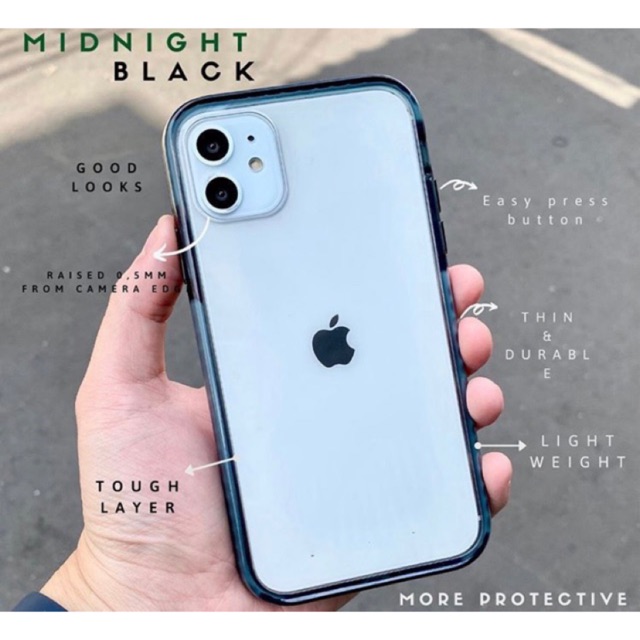 MIDNIGHT BLACK FULL COVER CASE IPHONE ANTI JAMUR ANTI SCRATCH IPHONE 7 8 7plus 8plus x xs max xr 11