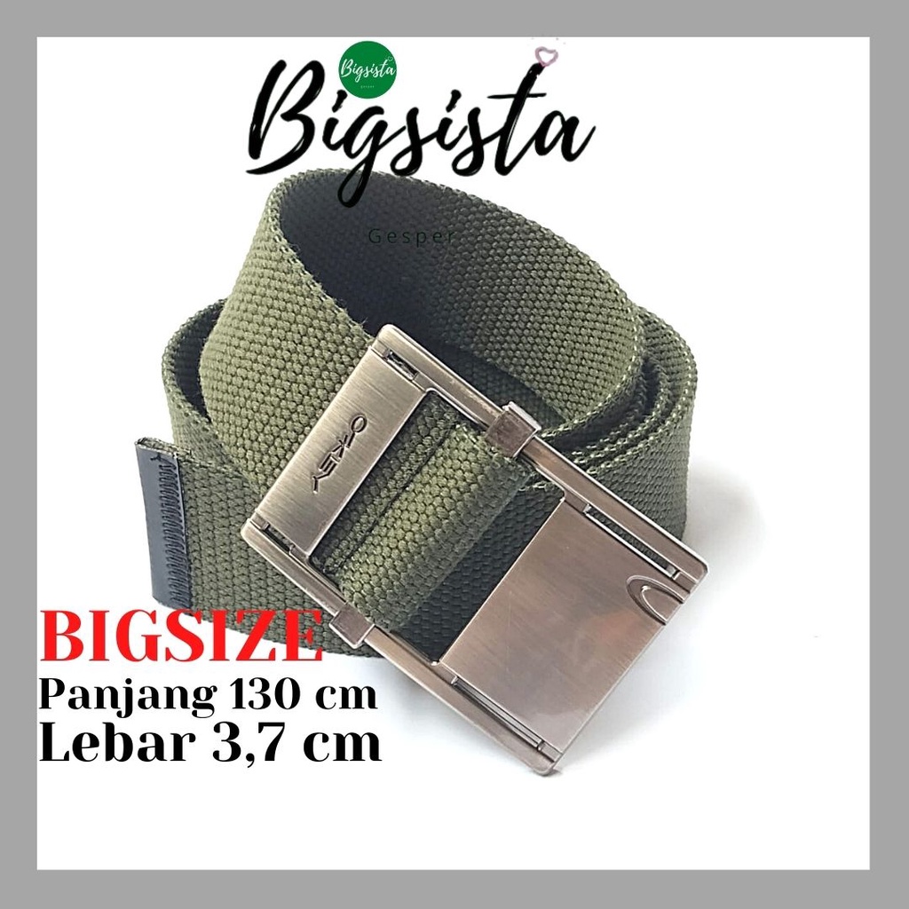 Ikat Pinggang Pria Ukuran Panjang Bahan Katun Kanvas Gesper Cowok  Canvas Tactical Bigsize Jumbo