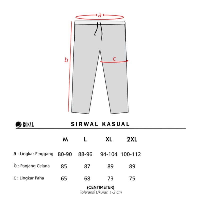 SIRWAL KASUAL ROSAL CELANA PANJANG CHINO PRIA DEWASA