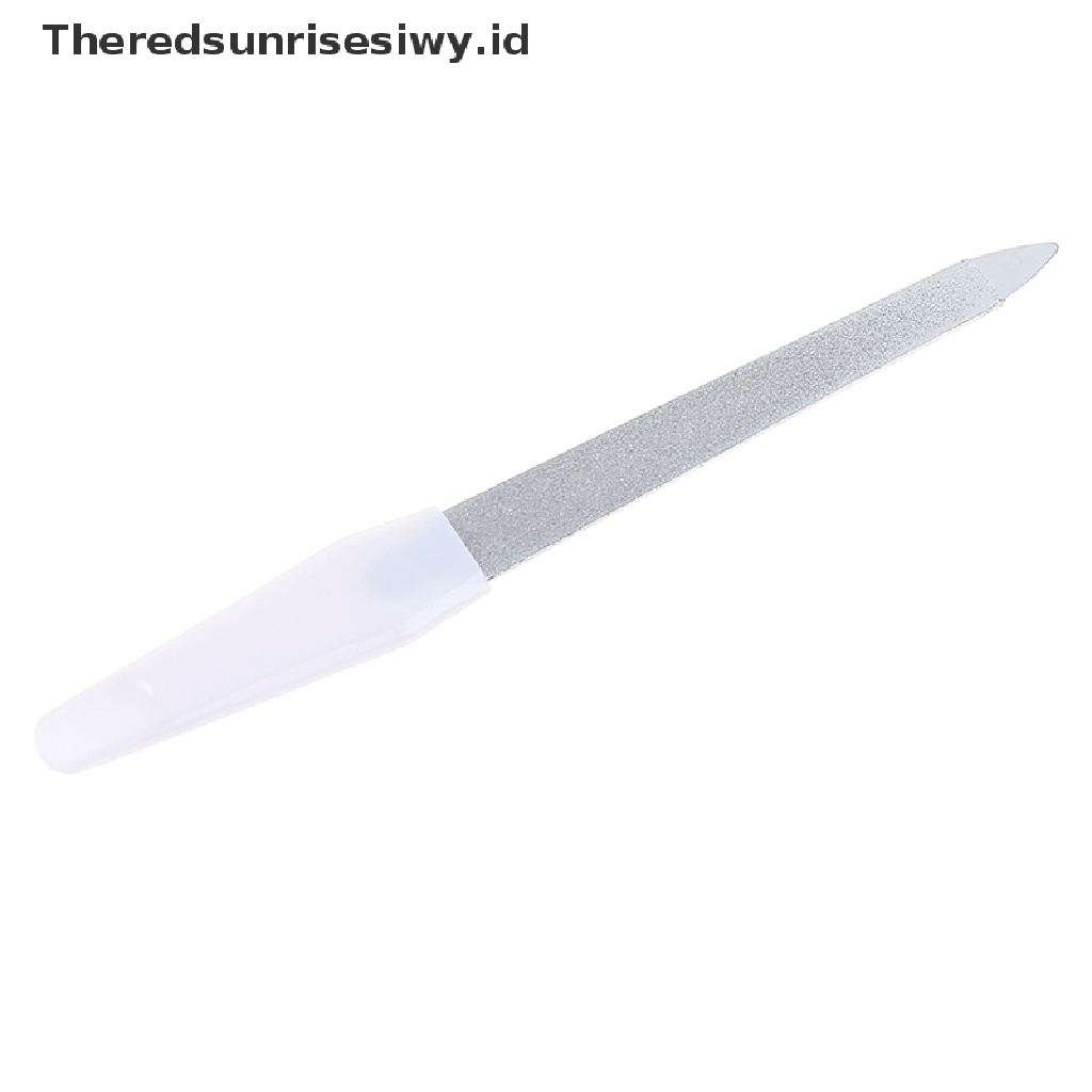 (Theredsunrisesiwy.Id) Kikir Kuku Dua Sisi Bahan Stainless Steel Untuk Manicure / Pedicure