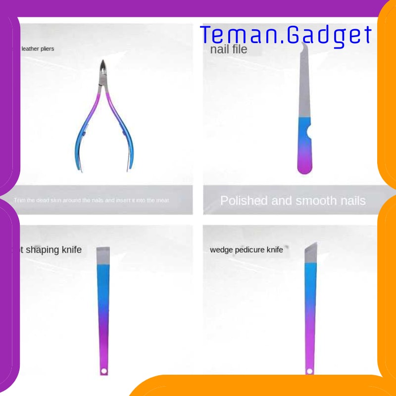 TG-FE367 NELBEAUTY NAIL ART SET GUNTING KUKU MANICURE PEDICURE 7 PCS - 7023D