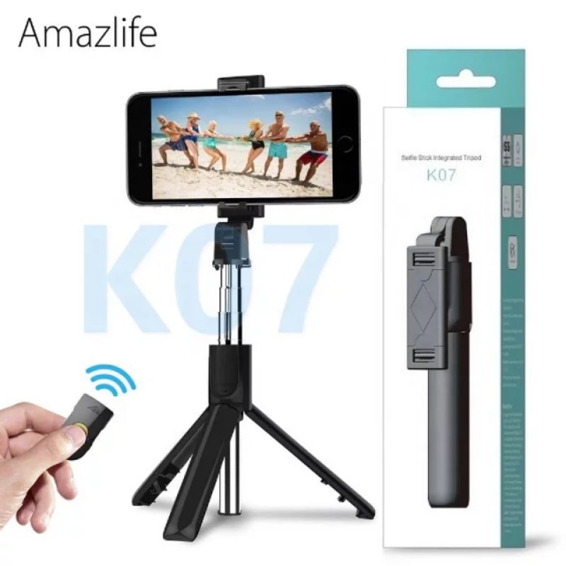 Tongsis Selfie Stick Shutter Remote 3IN1 Bluetooth stainless steel