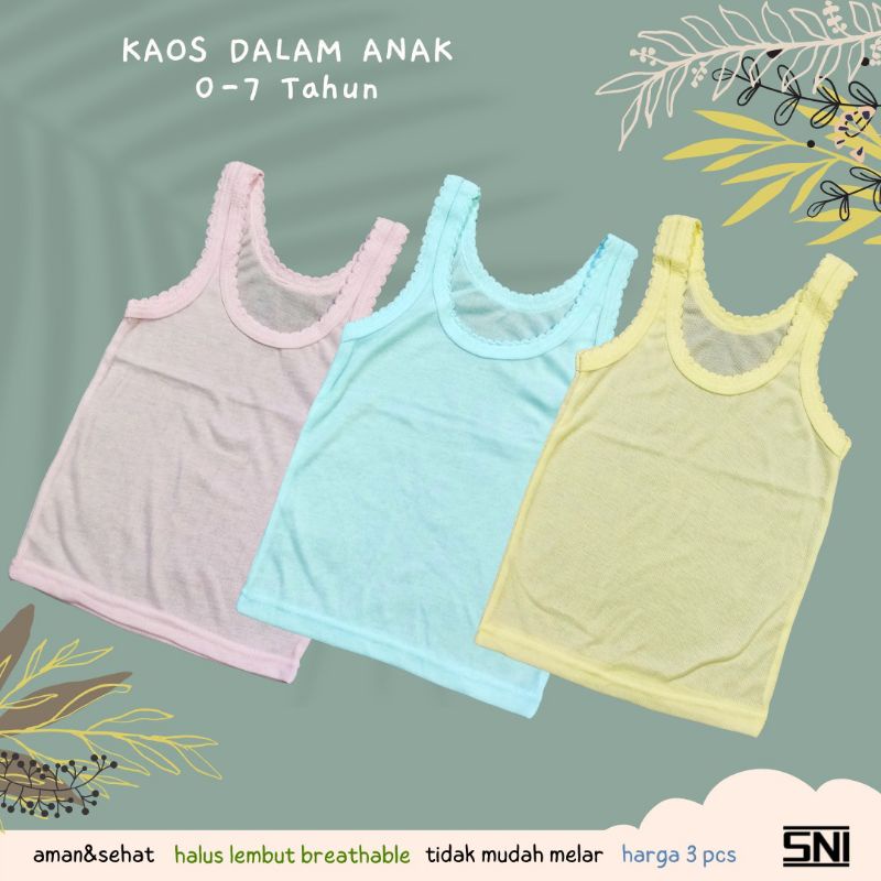 Kaos Dalam Anak Singlet Bayi BELINDA WARNA Kaos Dalem Anak Harian Murah Tebal Nyaman Dipakai