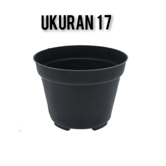 Pot 17 cm  Hitam Murah - Pot Bulat Mini Kecil Bisa Untuk Vas Bunga Pot 17 cm Hitam Polos Pot Tawon 17 U1