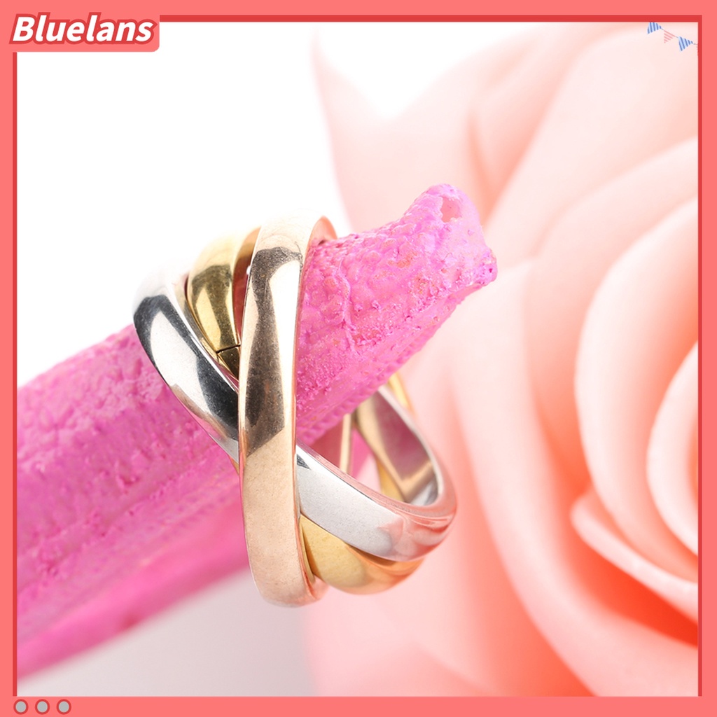 Cincin 3 Lapis Bahan Stainless Steel Model Slim Untuk Wanita