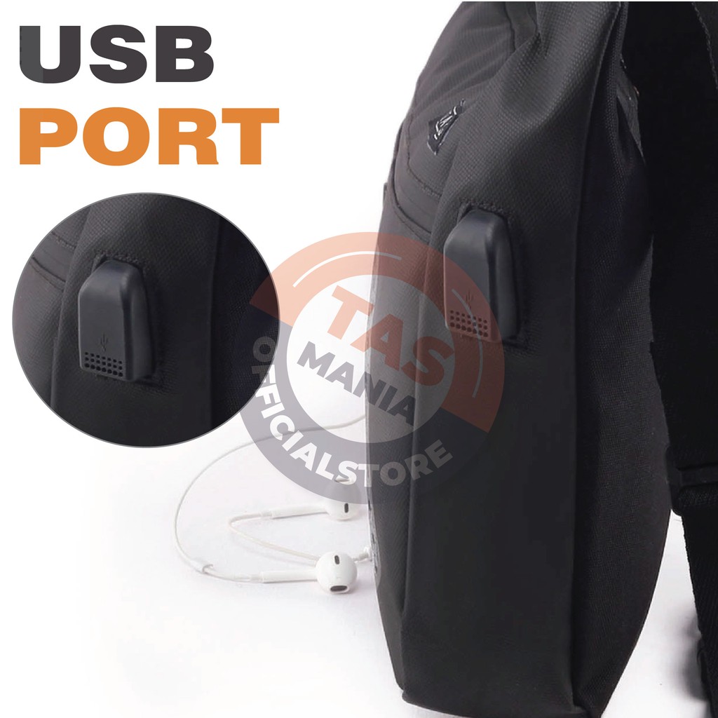 PTS -GEAR BAG KEY 13132 - Tas Selempang Pria / Wanita Anti Theft Casual With USB  Anti Maling Slingbag