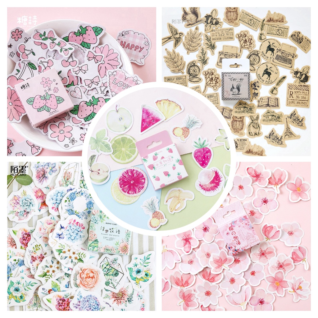 

[ 15 pcs ] Sticker Aesthetic Kawaii Lucu Stiker Estetik Tumblr HP Laptop Bujo