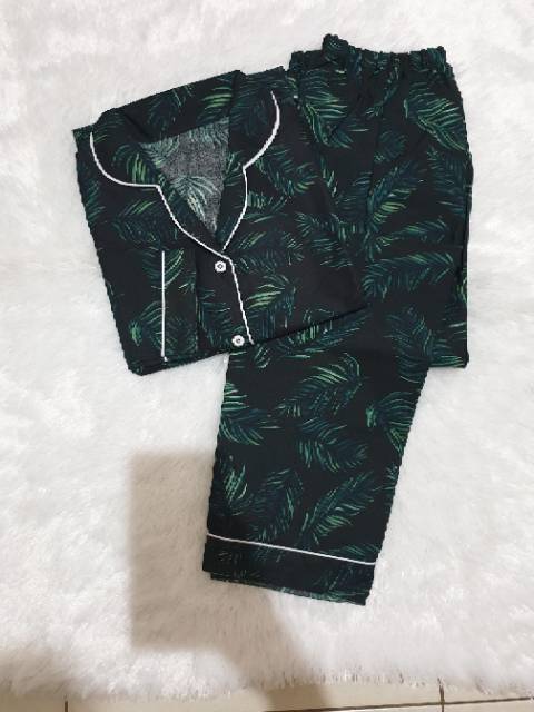 Baju Tidur Piyama Wanita/Cewek Pajamas Dewasa Motif Coco Daun PP