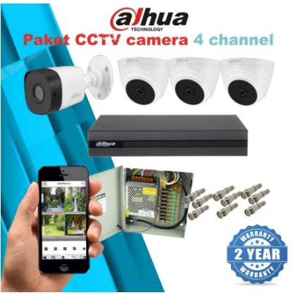 Paket CCTV 4 bh camera Dahua 2 mp Copper + DVR 4 channel Online