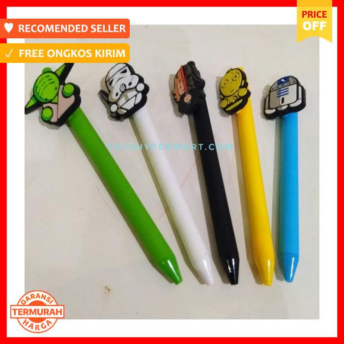 

Pulpen - Star Wars Darth Vader Stormtrooper Yoda R2 D2 C 3Po Ballpoint - Alat Tulis