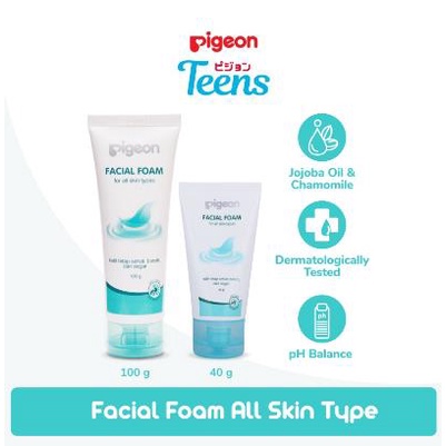 ^ KYRA ^ Pigeon Teens Facial Foam Face Wash For Daily Acne Prone Moisturizer Pembersih Dan Pelembab Wajah