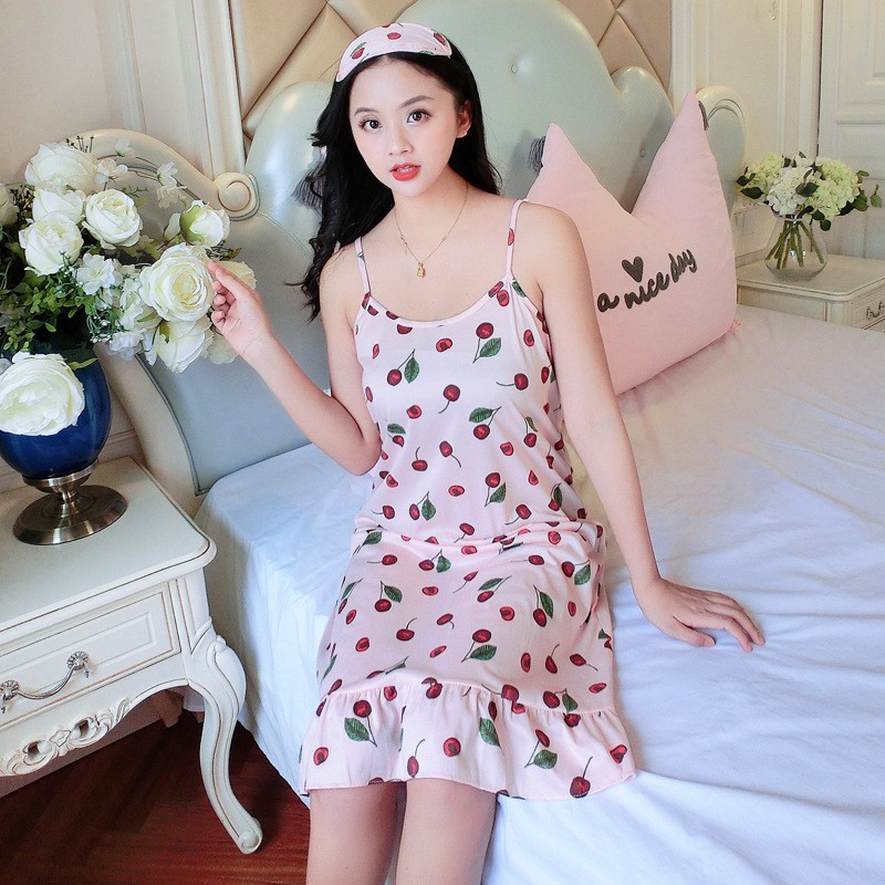 BAJU TIDUR DRESS PIYAMA IMPORT PREMIUM IMUT BANYAK MOTIF-Cherry