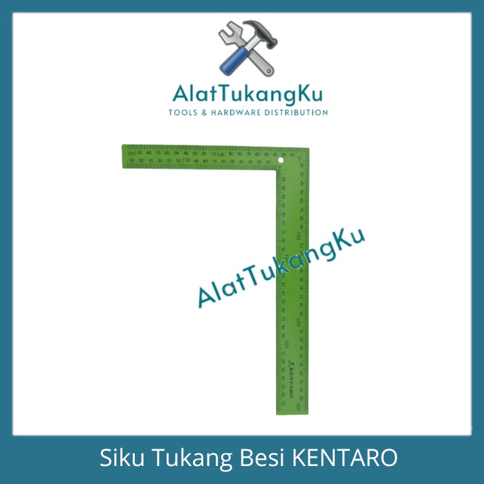 Penggaris siku besi tukang 12"x8" KENTARO/Mistar Siku/Penggaris Meter Tukang Besi
