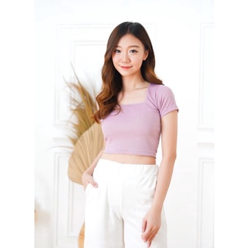 iseven p SOLTICE UNECK CROP TOP WANITA | CROP TOP LEHER KOTAK