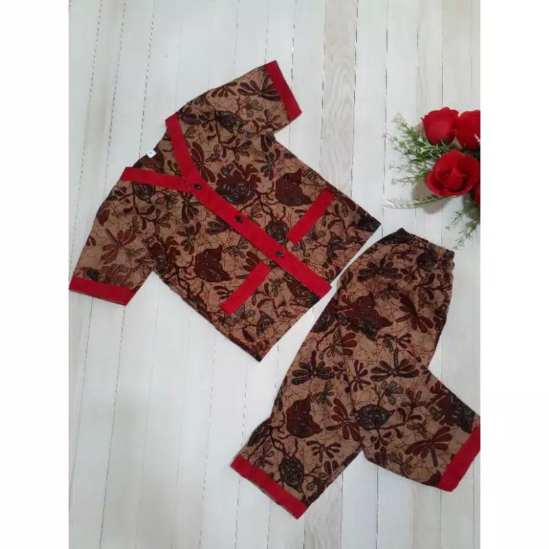 Baju Setelan Batik Piyama Anak Bayi Balita Cewek Cowok Lucu Dan Adem Banget Kekinian
