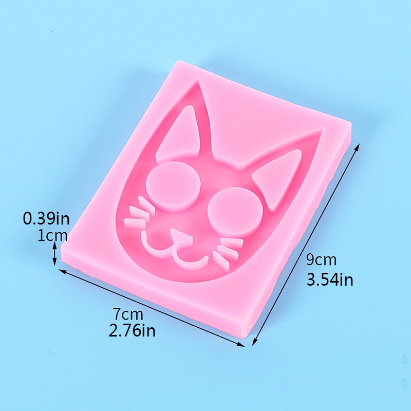 Cetakan Resin Epoksi Bentuk Kucing Lucu Bahan Silikon Handmade DIY Untuk Liontin Gantungan Kunci