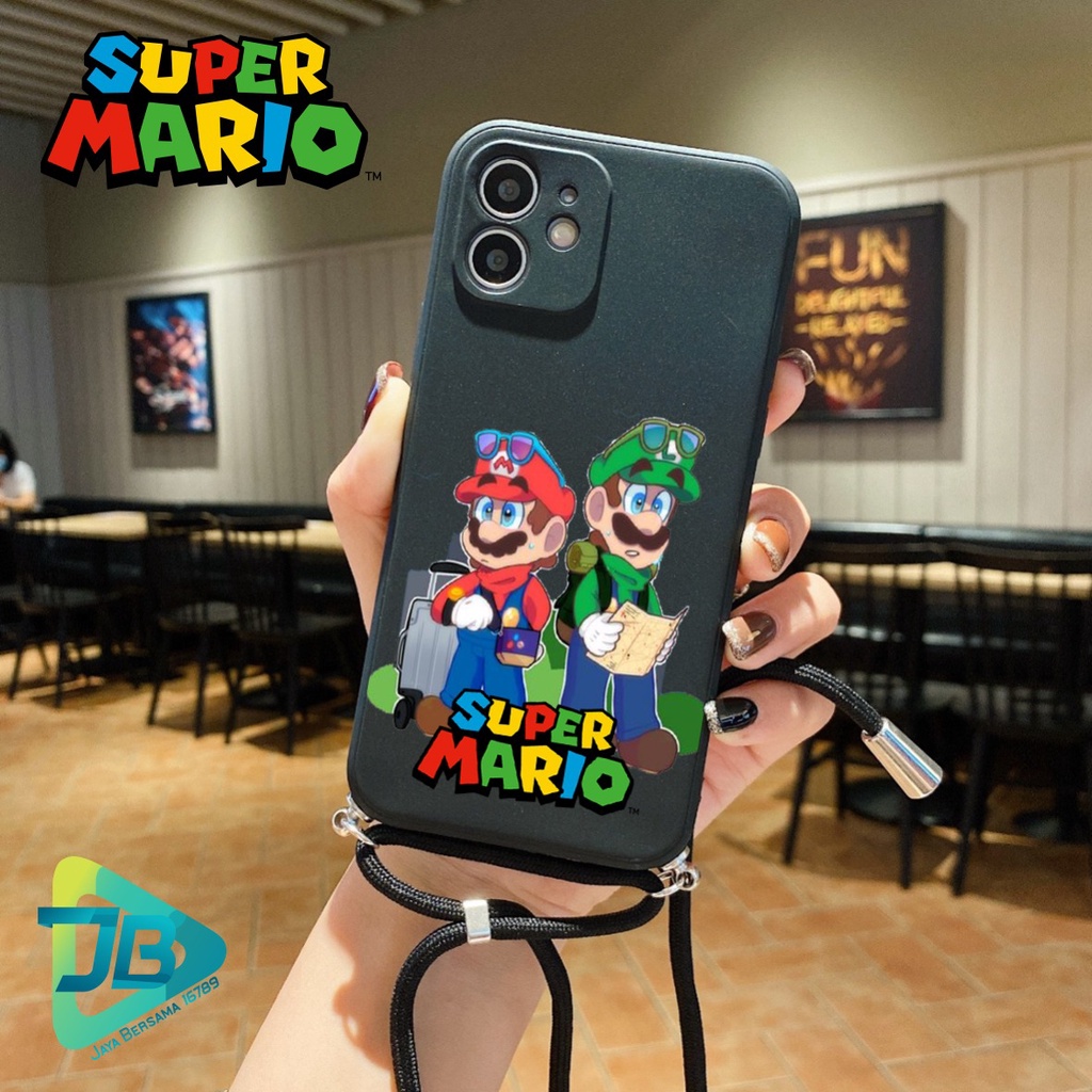 SOFTCASE SILIKON SLINGCASE TALI LANYARD STRAP PHONE MACARON PELINDUNG KAMERA SUPER MARIO OPPO VIVO SAMSUNG XIAOMI REALME IPHONE ALL TYPE JB5527