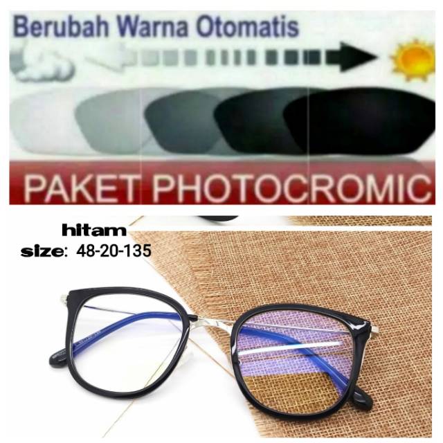 Paket Hemat : Frame Kacamata Terbaru Yola Free Lensa Photocromic Minus Anti UV Dan Plus