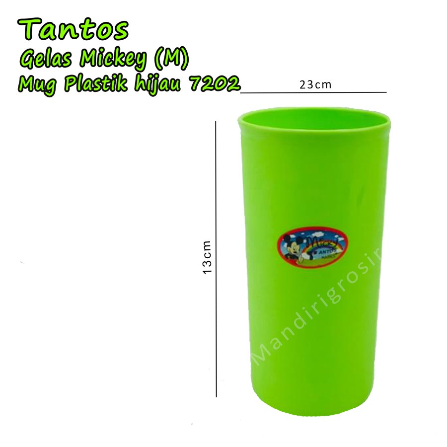 Gelas Mickey (M)*Tantos * Mug Plastik * Warna Hijau 7202