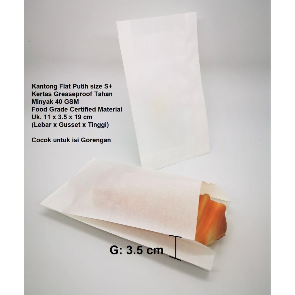 

Kantong Kertas Putih 11x4x19 (S) Donat Kue Gorengan Food Packaging Makanan Kertas Roti Kue Souvenir