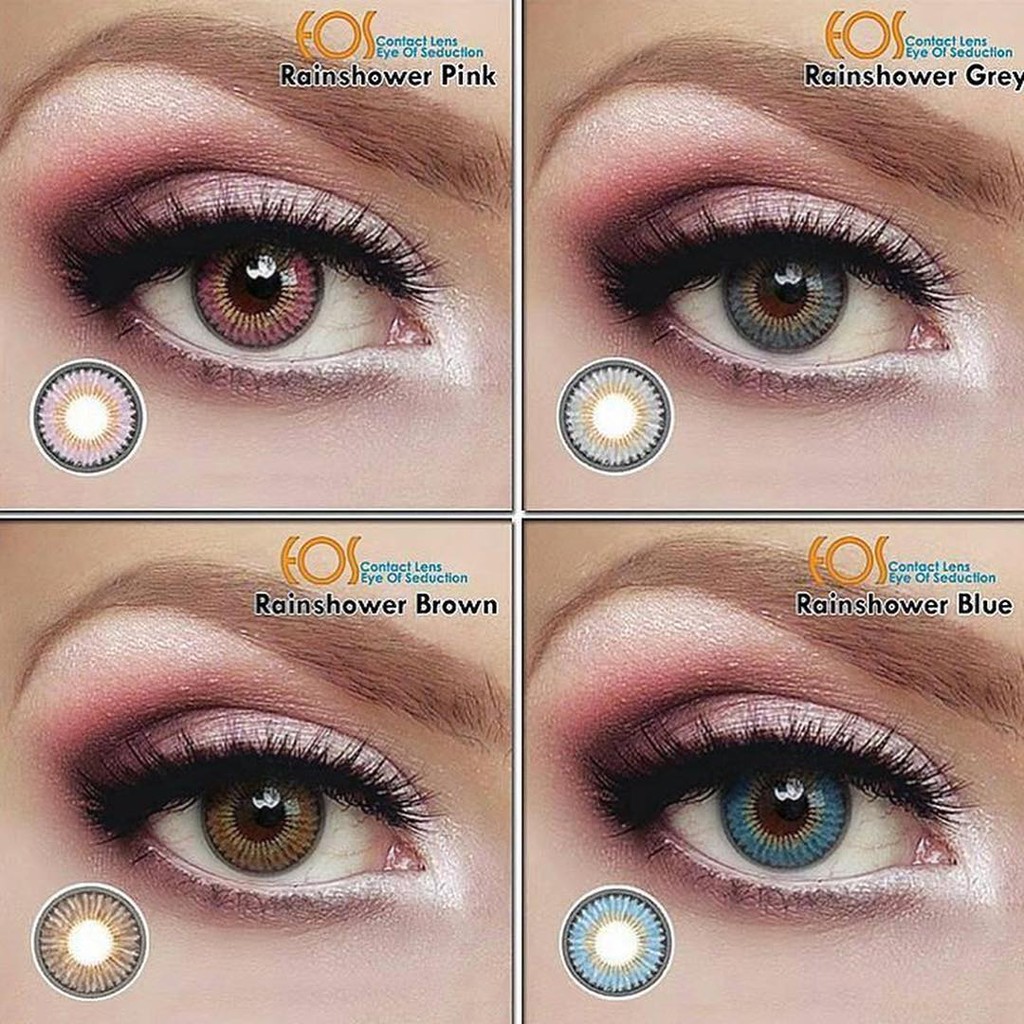 Softlens EOS Rainshower - Soflen Warna Brown Gray Blue Pink