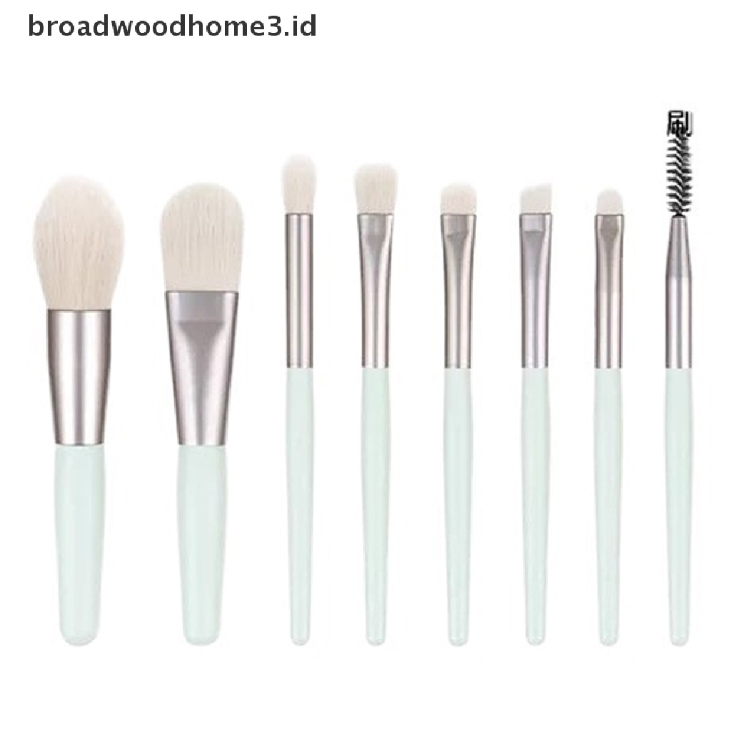 8pcs / set Brush Makeup Mini Portable Gagang Kayu Untuk Pemula