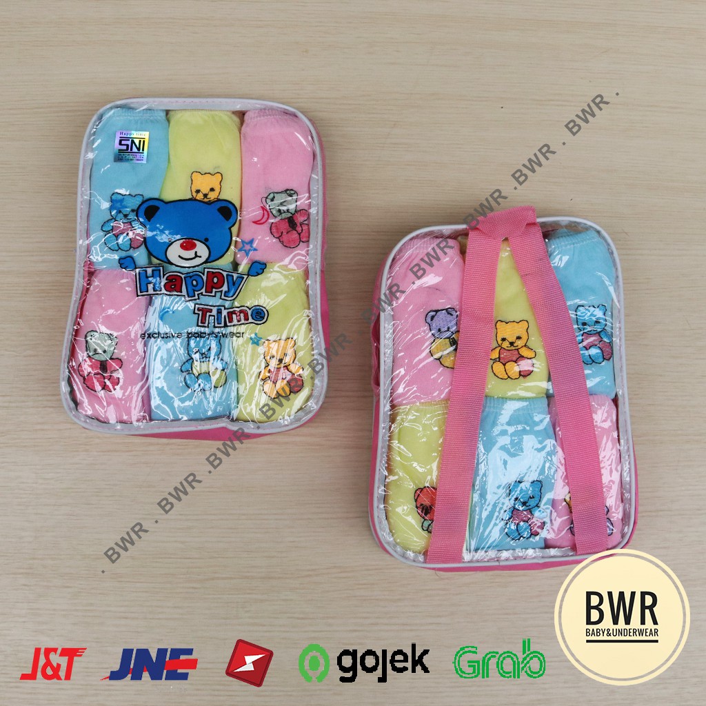 [ 12pcs ] HAPPY TAS | Celana Bayi Berkualitas [ V M3 ] Celana Pop Bayi | Kado Pakaian Bayi - Bwr